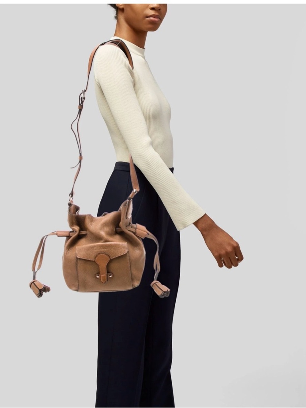 BURBERRY Bucket Bag In Brow Leathet